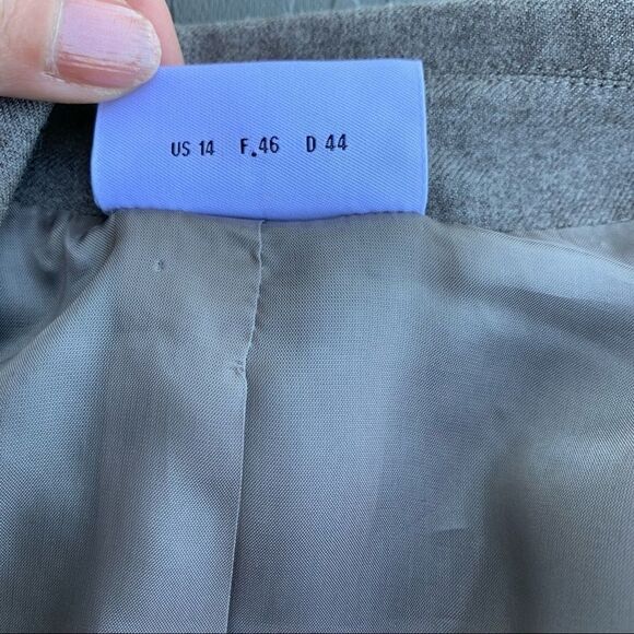 AKRIS Punto Gray Oatmeal Wool Blazer Size 14 - Picture 6 of 12